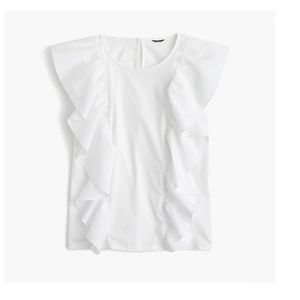 J. Crew white sleeveless ruffle top